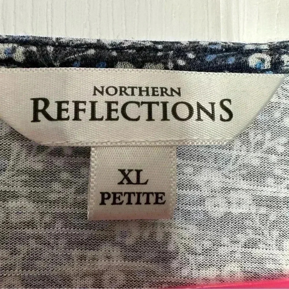 Northern Reflections Boho Blouse Floral /  Lace Blue & White Size Extra Large - Picture 2 of 16